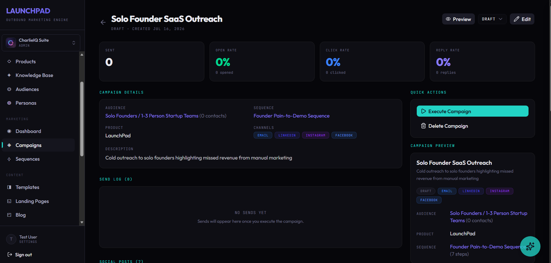 LaunchPad campaigns and sequences: multi-channel campaign management